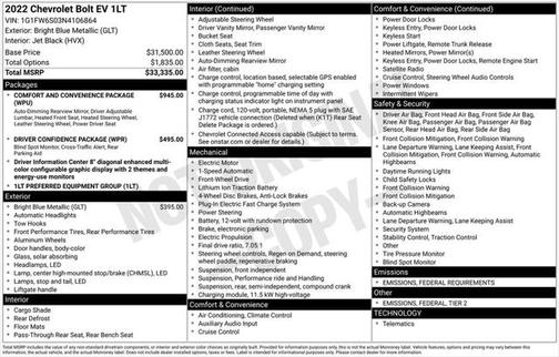 2022 Chevrolet Bolt EV FWD 1LT
