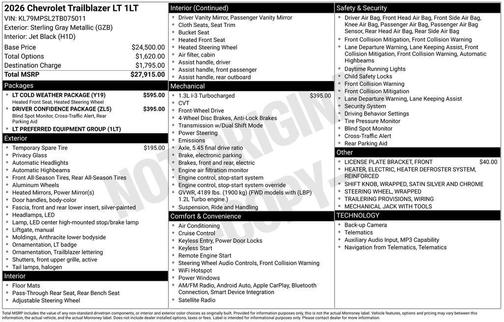 2026 Chevrolet Trailblazer LT
