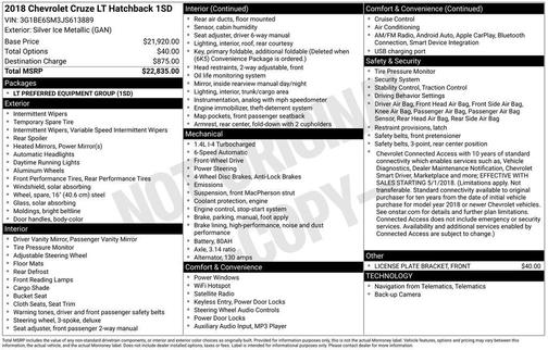 2018 Chevrolet Cruze LT