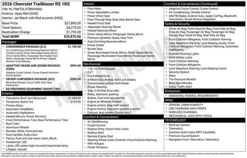 2026 Chevrolet Trailblazer RS