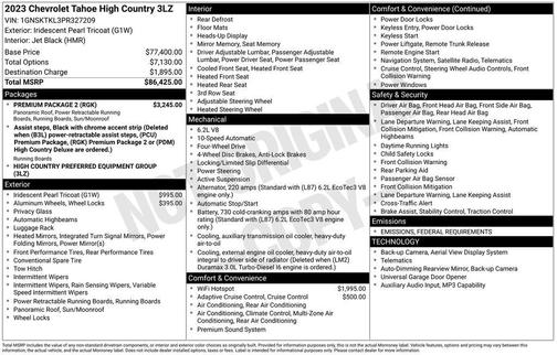 2023 Chevrolet Tahoe 4WD High Country
