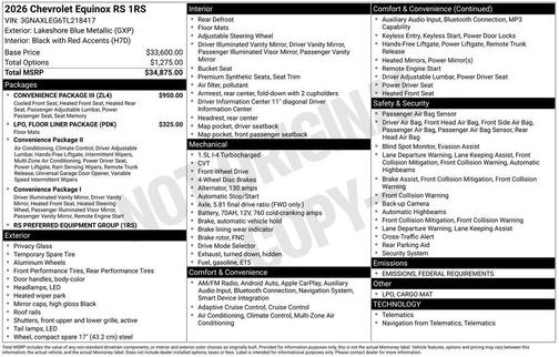 2026 Chevrolet Equinox FWD RS