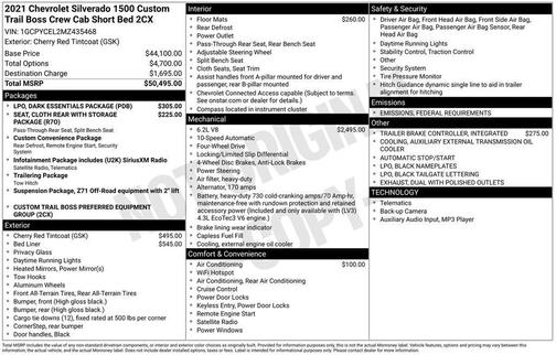 2021 Chevrolet Silverado 1500 Custom Trail Boss