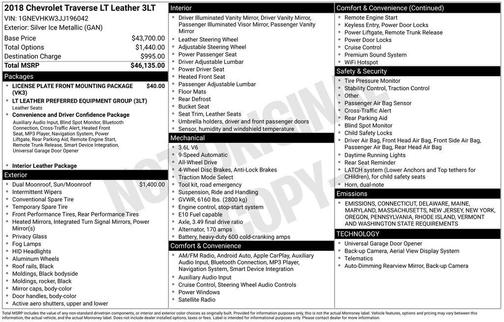 2018 Chevrolet Traverse LT Leather