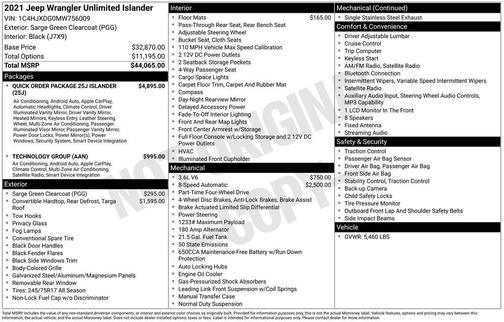 2021 Jeep Wrangler Unlimited Islander 4x4