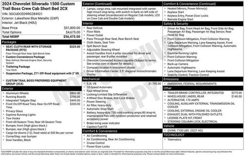 2024 Chevrolet Silverado 1500 Custom Trail Boss
