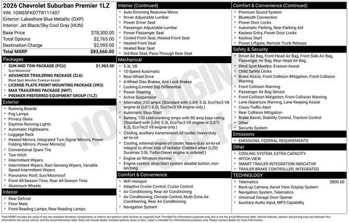 2026 Chevrolet Suburban Premier