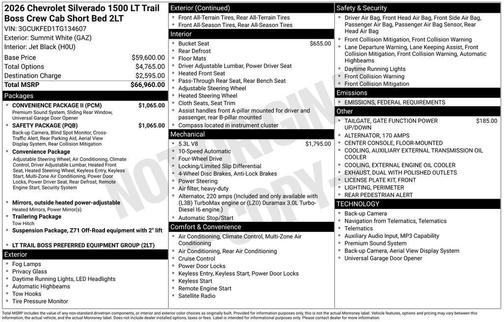 2026 Chevrolet Silverado 1500 LT Trail Boss