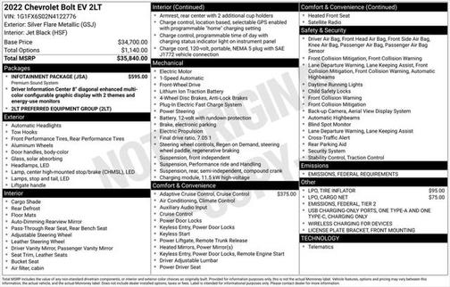 2022 Chevrolet Bolt EV FWD 2LT