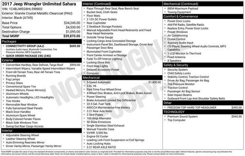 2017 Jeep Wrangler Unlimited Sahara