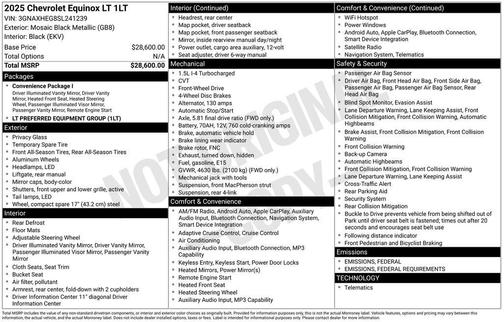 2025 Chevrolet Equinox 1LT