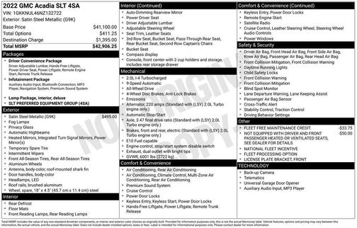 Satin Steel Metallic 2022 GMC Acadia AWD SLT