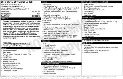 2013 Chevrolet Traverse LS