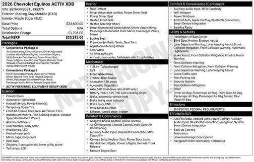 2026 Chevrolet Equinox FWD ACTIV