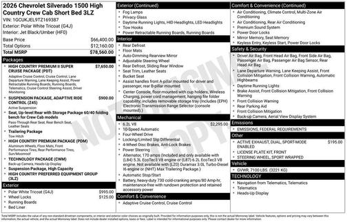 2026 Chevrolet Silverado 1500 High Country