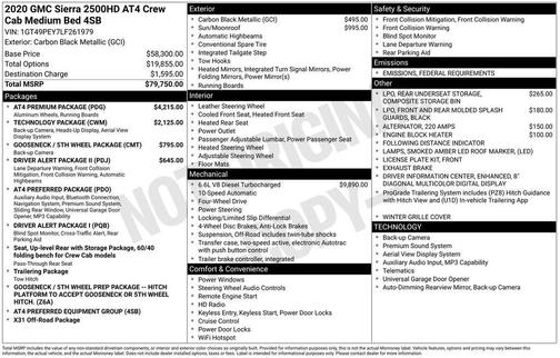 2020 GMC Sierra 2500 AT4