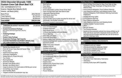 2026 Chevrolet Silverado 1500 Custom