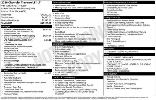 2026 Chevrolet Traverse LT