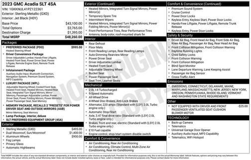 2023 GMC Acadia AWD SLT