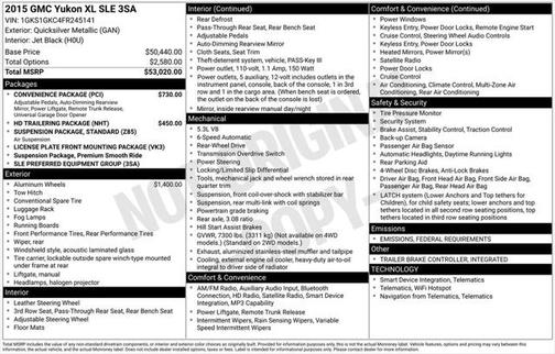 2015 GMC Yukon XL 1500 SLE