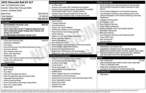 2022 Chevrolet Bolt EV FWD 2LT