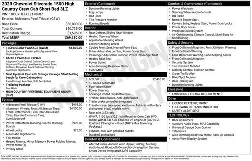 2020 Chevrolet Silverado 1500 High Country