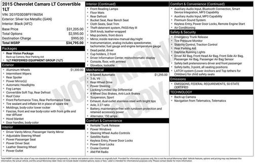 2015 Chevrolet Camaro 1LT