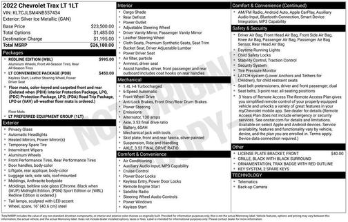 Silver Ice Metallic 2022 Chevrolet Trax LT