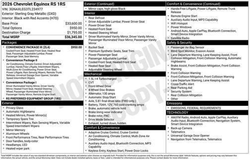 2026 Chevrolet Equinox FWD RS