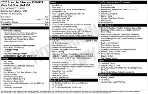 2026 Chevrolet Silverado 1500 RST