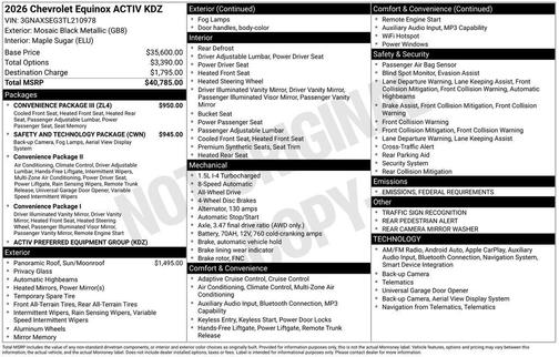 2026 Chevrolet Equinox AWD ACTIV