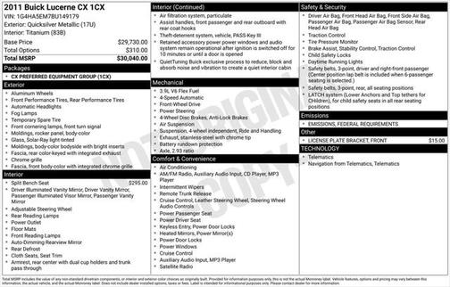 2011 Buick Lucerne CX