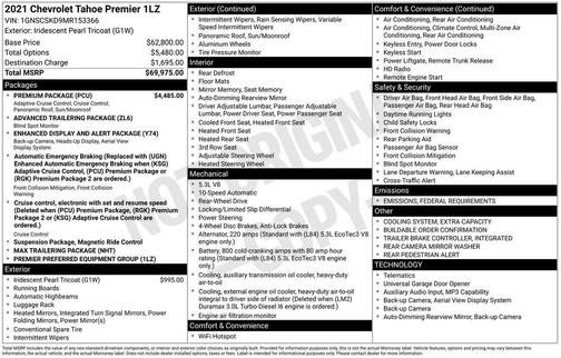 2021 Chevrolet Tahoe Premier