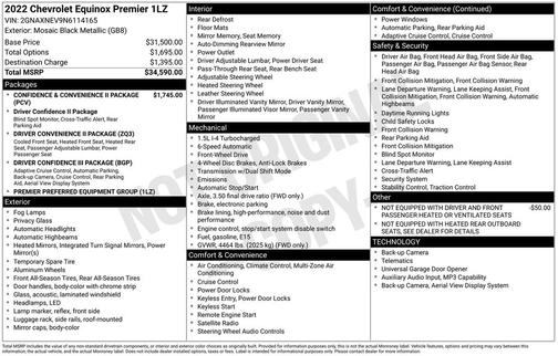 Mosaic Black Metallic 2022 Chevrolet Equinox Premier