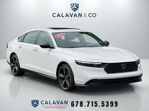 White 2023 Honda Accord Hybrid Sport