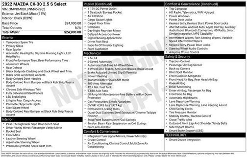 2022 Mazda CX-30 2.5 S Select Package
