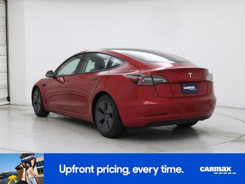 Red 2021 Tesla Model 3 Standard Range Plus