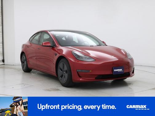 Red 2021 Tesla Model 3 Standard Range Plus