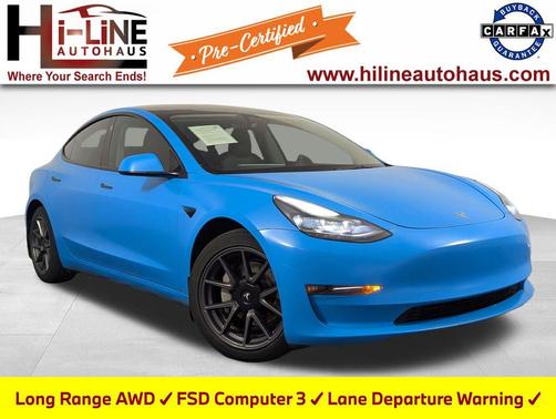 Carolina Blue 2022 Tesla Model 3 Long Range