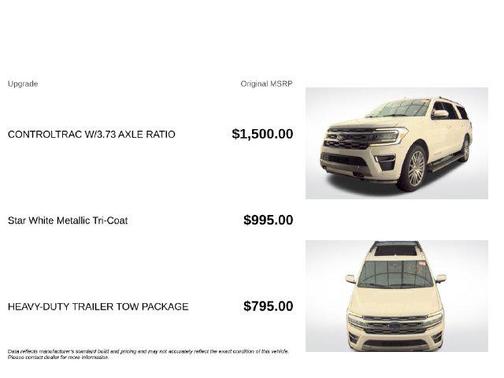 Star White Metallic Tri-Coat 2023 Ford Expedition Max Platinum
