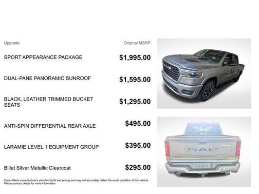 Billet Silver Metallic Clearcoat 2025 RAM 1500 Laramie
