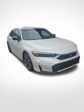 Platinum White Pearl 2025 Honda Civic Hybrid Sport