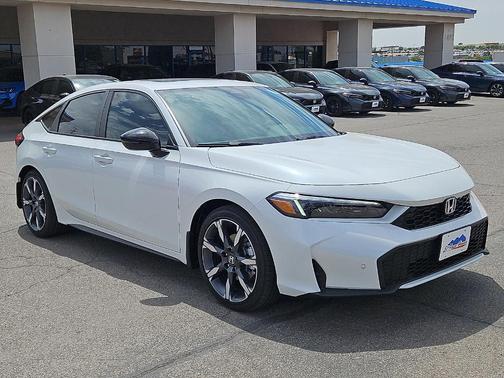 Platinum White Pearl 2026 Honda Civic Hybrid Sport Touring