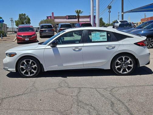 Platinum White Pearl 2026 Honda Civic Hybrid Sport Touring