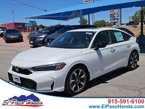 Platinum White Pearl 2026 Honda Civic Hybrid Sport Touring