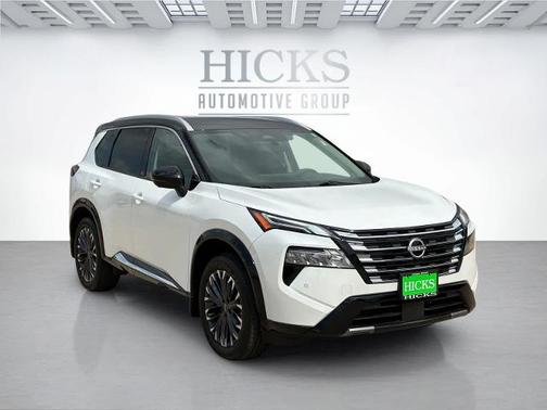 White / Black 2025 Nissan Rogue Platinum