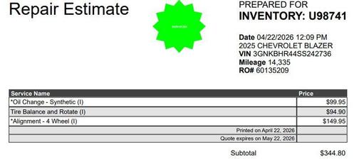 Sterling Gray Metallic 2025 Chevrolet Blazer 2LT