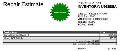 2024 RAM 3500 Big Horn Crew Cab 4x4 8' Box