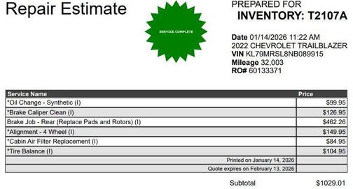 2022 Chevrolet Trailblazer LT