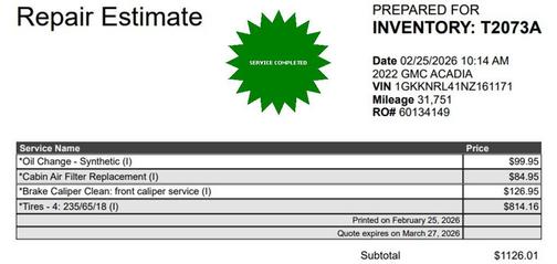 2022 GMC Acadia AWD SLE